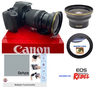 58MM WIDE ANGLE + MACRO LENS FOR Canon EOS 80D DSLR Camera with 18-55mm Lens - Picture 1 of 11