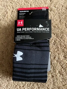 Calcetines de fútbol grandes grandes para jóvenes Under Armour UA Performance gris negro puntas negras - Imagen 1 de 4