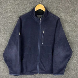 Ralph Lauren Polo Sport Mens Jacket L Blue Fleece Polartec Long Sleeve Full Zip - Picture 1 of 24