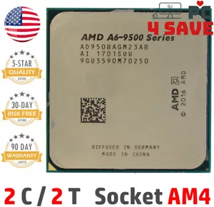 7th Gen AMD PRO A6-9500B APU 2.3 GHz 2-Core Socket AM4 Desktop CPU AD950BAGM23AB - Picture 1 of 2