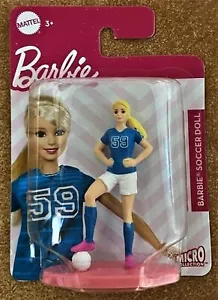 Estatuilla deportiva muñeca de fútbol Mattel Micro Collection BARBIE 3", topper para pastel - Imagen 1 de 1