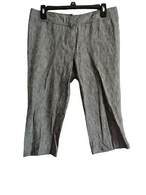 Larry Levine Pantalón de vestir corto de lino blanco y negro Foto 1 de 4