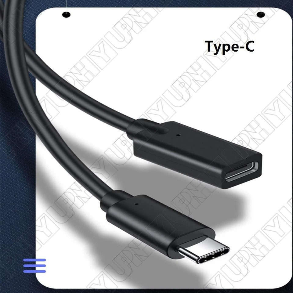 30cm USB 3.1 Type C Male to Type C Female Charging Data Extension Cable Adapter - Image 1 of 4