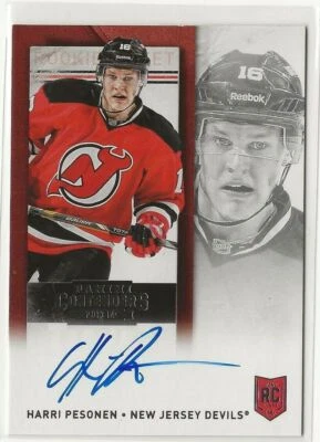 2013-14 Panini Playoff Contenders Ticket Harri Pesonen #174 Rookie Auto RC NJ - Image 1 of 4