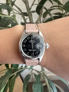 Ladies Rolex Oyster Perpetual Datejust Watch 26mm Black Concentric Dial - Picture 1 of 7
