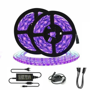 5m 10m 365nm Ultaviolet UV Schwarzlicht 5050 LED Streifen Licht BAND Dimming AC - Bild 1 von 16