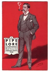 RARE Pipe Lore Magazine Wally Frank Catalog February 1940 Max Pemberton Cover - Picture 1 of 4