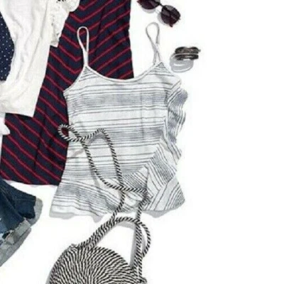 Maurices~New With Tags~White Combo Stripe Ruffled Hem Knit Tank~Size XXL - Image 1 of 4