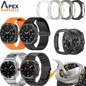 Per Samsung Galaxy Watch Ultra 47mm Custodia Protezione Schermo Cinturino Silicone e Acciaio - Foto 1 di 28
