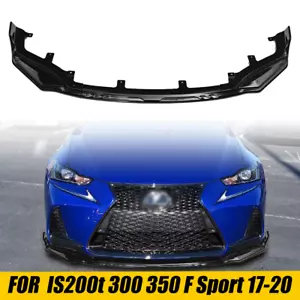 Gloss Black For LEXUS IS200t IS300 IS350 F Sport 17-20 Front Bumper Lip Body Kit - Picture 1 of 6