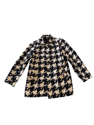 Abrigo para mujer Rafella Hounds estampado de dientes talla 12 estampado azul marino y blanco  Foto 1 de 4