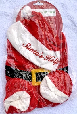 CONJUNTO DE CHAPÉU E BABADOR E BOTINHA INFANTIL Primeiro Natal Papai Noel NOVO CHAPÉU AJUDANTE DO PAPAI - Imagem 1 de 4