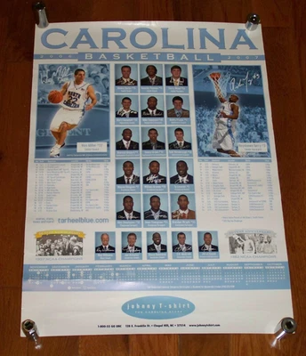 2006-07 UNC Tar Heels Basketball Poster 2006 2007 ACC Champs NCAA Elite Eight - Image 1 of 4