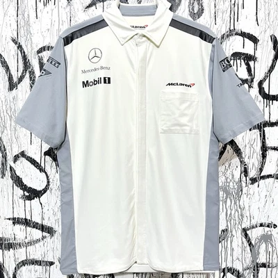 Mclaren Formula 1 Mersedes-Benz 2014 Team Shirt Jersey Button Size M White 487 - Image 1 of 4