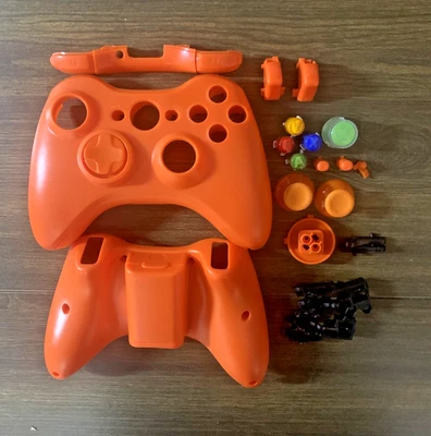 Microsoft Xbox 360 Controller Full Replacement Shell Cover Buttons Parts Orange - Image 1 of 4