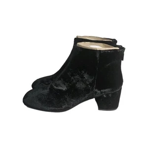 New Kenneth Cole Black Ankle Bootie Womens Size 11M Velvet Back Zippers New - Picture 1 of 10