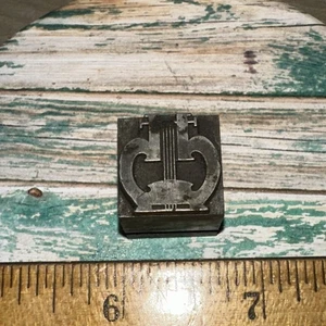 Printing Blocks ( Beautiful Harp ) Lead Block - Picture 1 of 3