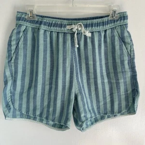 Zara Shorts Men’s XL Blue Mint Striped - Picture 1 of 9