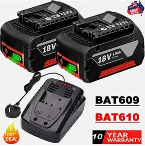 18V Battery For Bosch 18VOLT 6.0AH Li-ion BAT609 BAT610G BAT618 24618-01/Charger - Picture 1 of 14