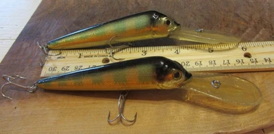 Лот из 2 Bass Pro XPS Gold с Зеленой с Черной Спиной Без Погремушки Приманки - Изображение 1 из 4