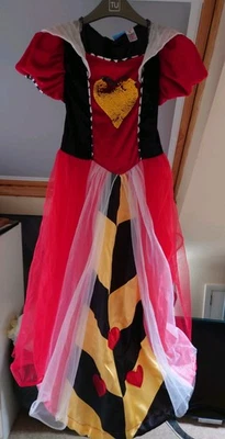 Kids Queen of Hearts Disney Fancy Dress Costume Alice In Wonderland (Age 9-10) - Image 1 of 2