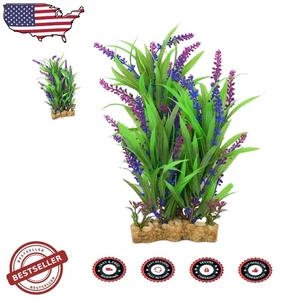 Artificial Fish Tank Plant - 11" Tall, Eco-Friendly Plastic, Vivid Colors, Ce... - Picture 1 of 3