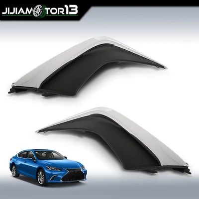 Par de molduras de parachoques aptas para Lexus ES300h ES350 2019-2022 delanteras negras y cromadas Foto 1 de 4