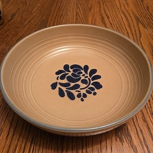 Pfaltzgraff Volkskunst Gemüseschüssel 8 1/2" blau Blumen braun Geschirr Steinzeug - Bild 1 von 7