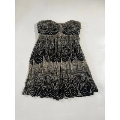 Mini Vestido Express Sin Tirantes Fluido de Seda para Mujer 6 Negro Y2K Boho Festival Caprichoso Foto 1 de 4