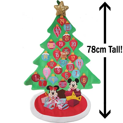 Disney Store Advent Calendar Wall Hanging Plush Mickey Minnie Mouse Xmas Tree - Image 1 of 4
