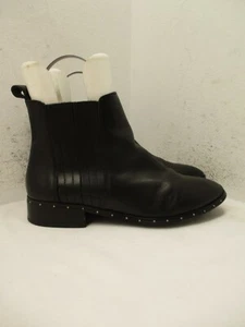 STEVE MADDEN Size 7.5 M Womens Orchid Black Leather Studded Ankle Boot - Picture 1 of 12