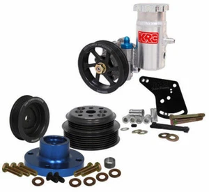 KRC FORD 260-302 SERPENTINE PULLEY KIT W/POWER STEERING PUMP,TANK,BRKT,1:1,4 BLT - Picture 1 of 1