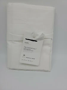 Pottery Barn White Essential 300-Thread Count Sateen Sham, Euro - Picture 1 of 2