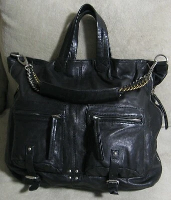 $248 KELSI DAGGER Bolso de Hombro Bolso Hobo Bolso de Cuero Negro Mediano a Grande Foto 1 de 3