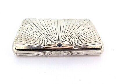 .Stunning Antique Russian Silver Cigarette Case Gold & Sapphire Accent 1908-1926 • 2,200$