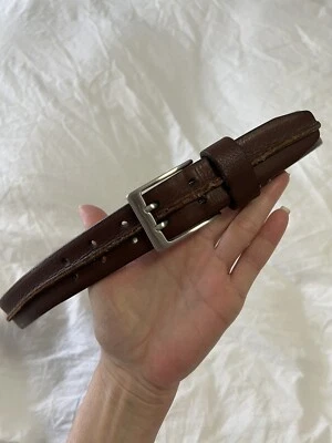 COLE HAAN | Cinturón de cuero marrón con costura frontal para hombre talla 42 | Cuero grueso AO9381 Foto 1 de 4