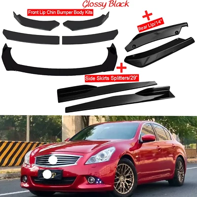 For INFINITI G25 G35 G37 M45 Front Bumper Lip /Spoiler Body Kit Side+Skirt Rear Foto 1 de 4