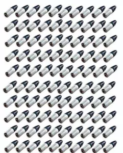 (100 PACK) NEUTRIK NC3MXX 3-Pin XLR Male Cable Mount Connector - Nickel Shell - Picture 1 of 2