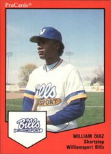 1989 Williamsport Bills ProCards #640 William Diaz