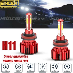 2x H11 LED Fog Headlight Bulbs Canbus Error Free High/Lo Beam Light COB 6000K UK - Picture 1 of 12