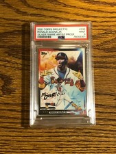 2021 Topps Project70 Silver Frame Artist Proof /51   #335 Ronald Acuna Jr. PSA 9