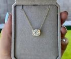 1Ct Round Lab Created Diamond Women's Solitaire Pendants 14K Yellow Gold Plated
