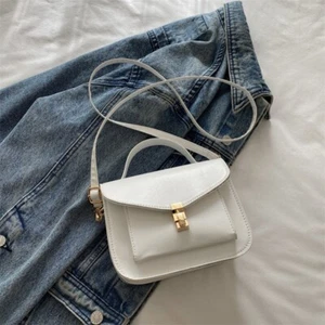 Weiß Neu Damentasche Schlicht Klein Eckig Bag Single Shoulder Crossbody Bag - Bild 1 von 4