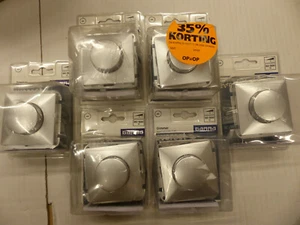 RESTPOSTEN 6x Dreh Dimmer Einsatz Unterputz Drehdimmer UP Montage Silber - Picture 1 of 6