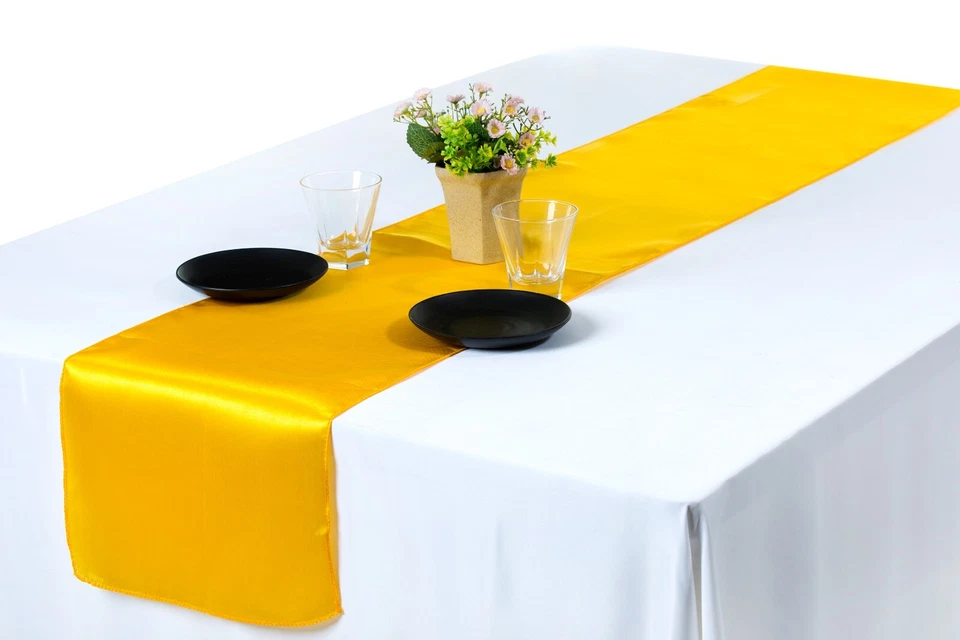 10/15/20/25/30 Satin Table Runners Wedding Banquet Table decoration 12" X 108" - Image 1 of 4
