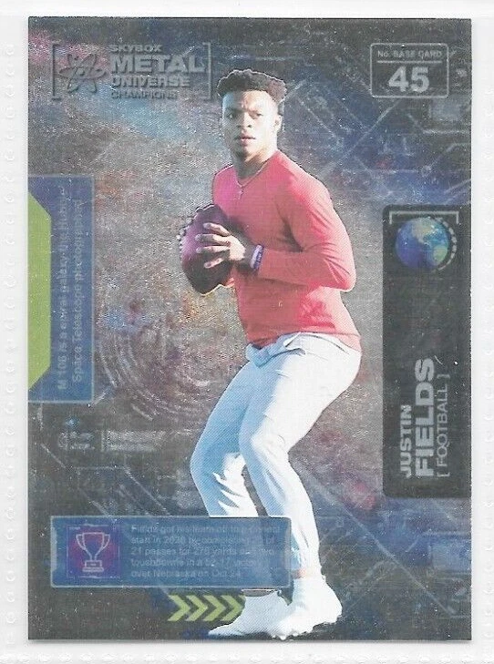 Justin Fields Chicago Bears 2021 Metal Universe Champions Metalized Rookie #45 - Image 1 of 1