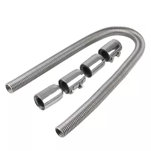 Universal 48" Chrome Stainless Steel Radiator Hose Kit w/ Aluminum Clamp Covers - Bild 1 von 9
