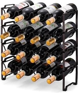 Wine Rack Standing Bottles Holder Organizer Wine Storage Shelf 4-Tier - Picture 1 of 2