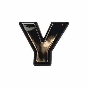 3D-Relief-Buchstabe schwarz glänzend Y Auto Aufkleber - Bild 1 von 1