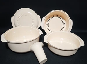 Vintage Tupperware 5 Stück Stapelkocher Dampfgarer Mikrowelle 2193A 2210A 2192B 2195A 2196A - Bild 1 von 14